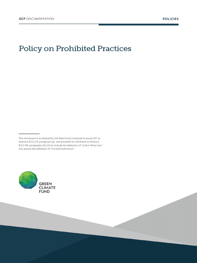 Policy Prohibited Practices | PDF | Terrorism Financing | United ...
