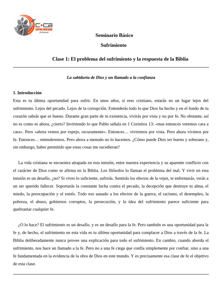 El Problema Del Sufrimiento Manuscrito | PDF | Libro de trabajo ...