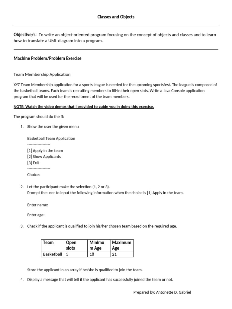 OOP LAB EXER 1 - Classes and Objects | PDF | Programming Paradigms ...