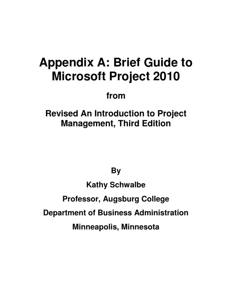 Tutorial Ms Project 2010 PDF Project Management Microsoft Windows