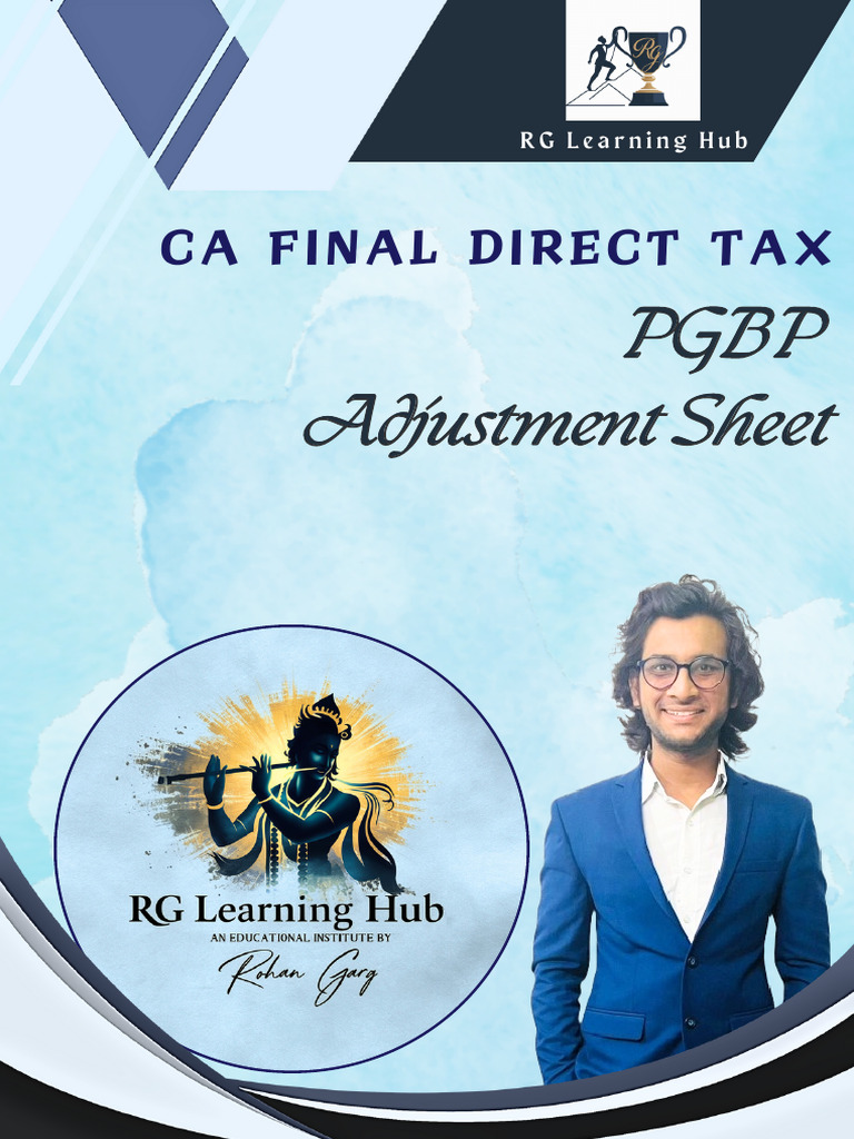 RG PGBP Adjustment Sheet | PDF | Expense | Tax Deduction
