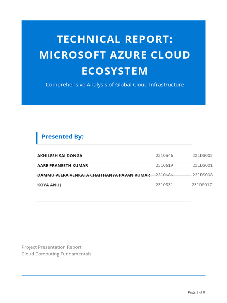 Microsoft Azure Report1 (1).PDF | PDF | Microsoft Azure | Cloud Computing