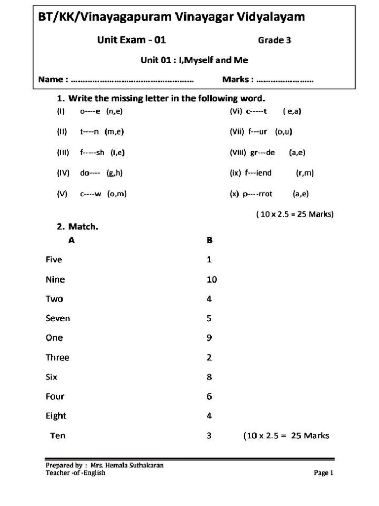 Grade 3 English All Unit | PDF