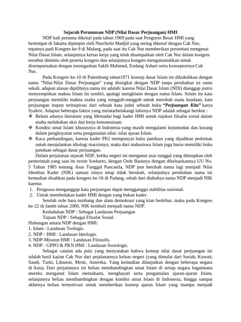 Sejarah Perumusan NDP | PDF