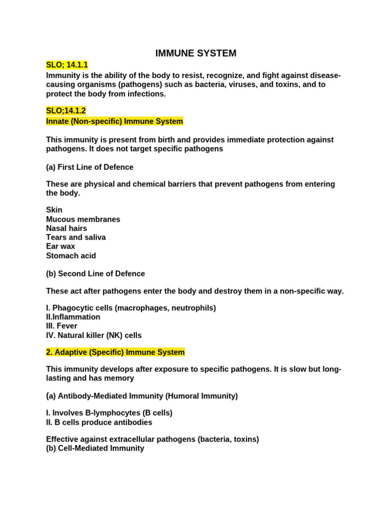 Immune System | PDF