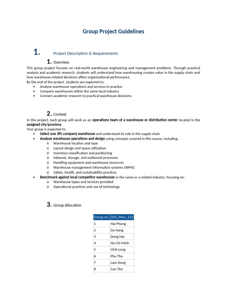 Group Project Guidelines | PDF | Warehouse | Plagiarism