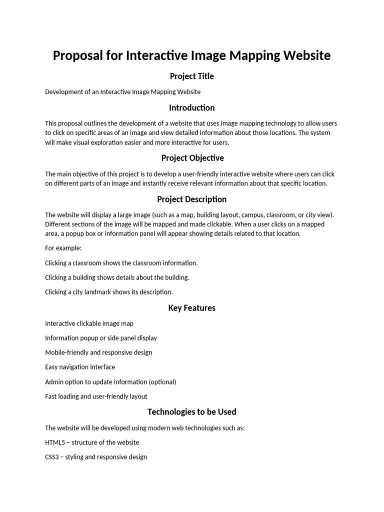 Proposal for Interactive Image Mapping Website | PDF | Websites ...
