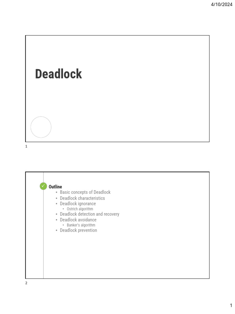 Deadlocks | PDF | Computer Science | Computing