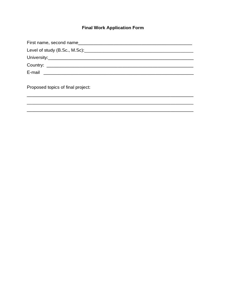 Final Work Form | PDF