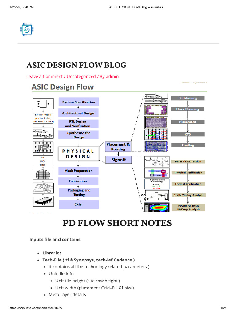 Asic Design Flow Blog - Scihubss | PDF | Electronic Design | Digital ...