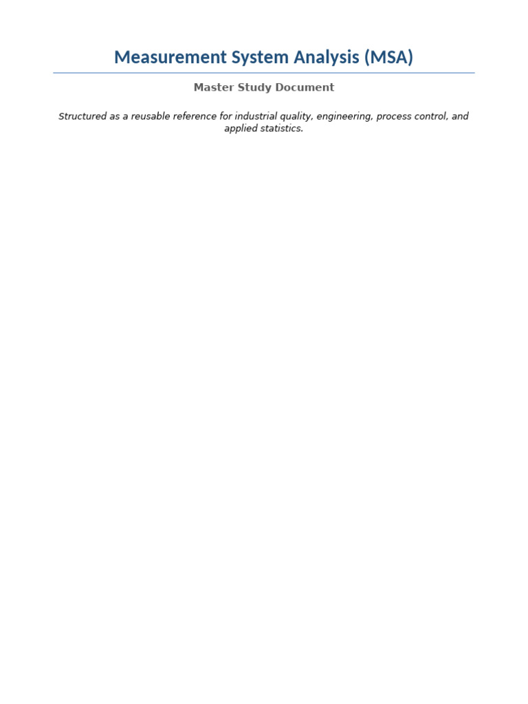 MSA Master Study Document v8 | PDF | Accuracy And Precision ...