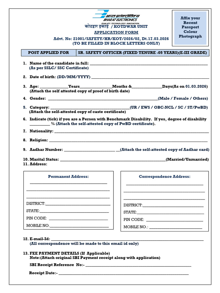 Application Formsrsafety Officer | PDF