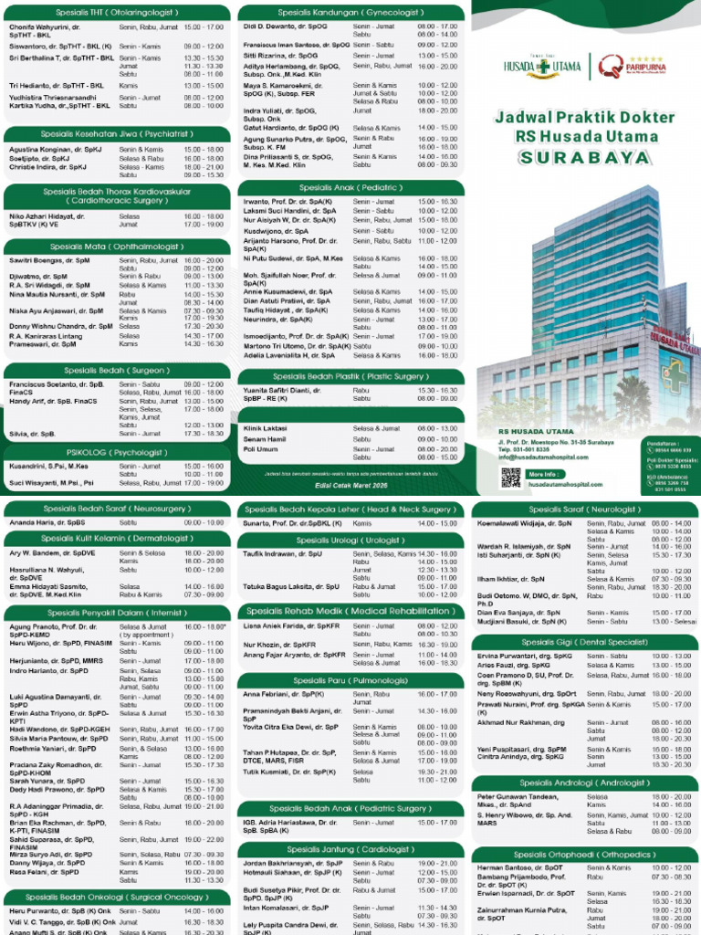 614507-Jadwal Dokter Rshu Maret 2026 02 | PDF