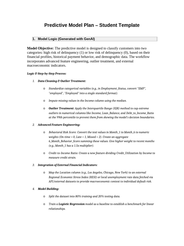 Task 2 ModelPlan Template | PDF | Logistic Regression | Regression Analysis