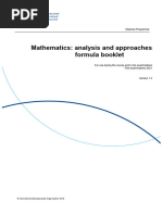 SL Mathematics Formula Booklet | PDF | Area | Elementary Geometry