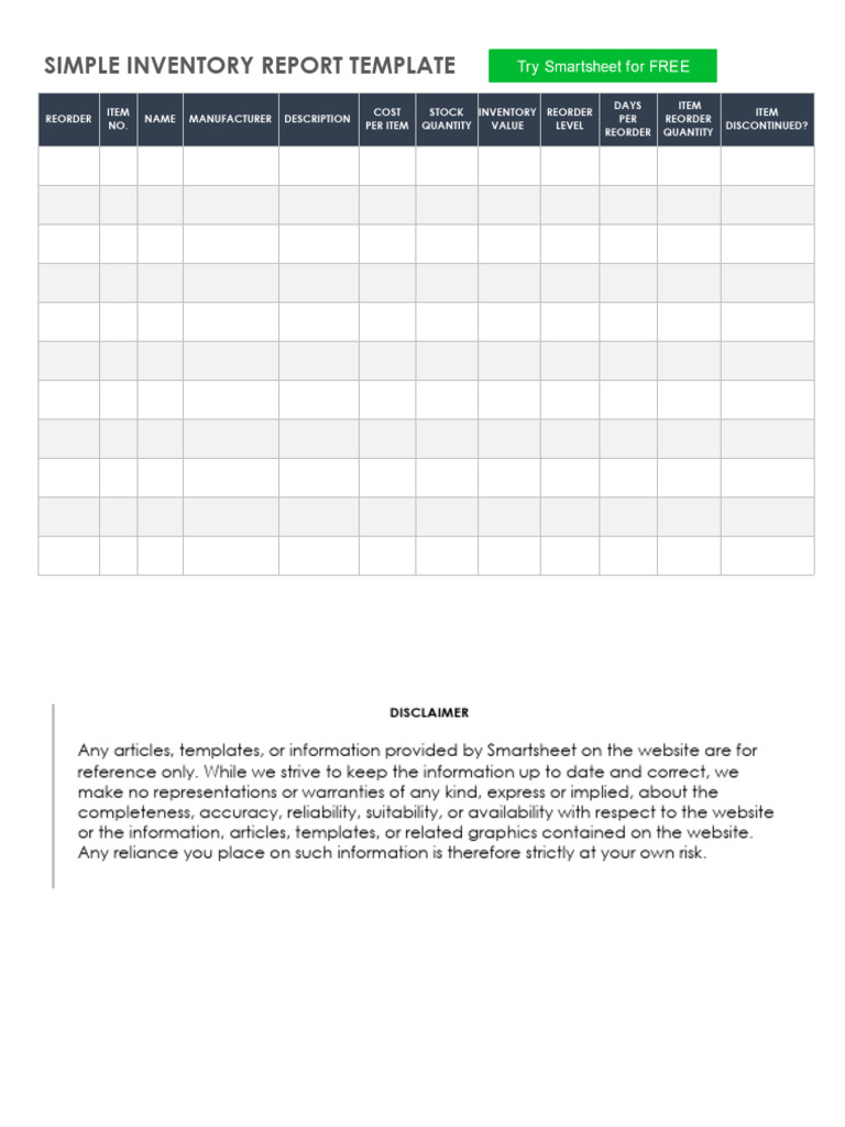 IC Simple Inventory Report 11278 PDF | PDF