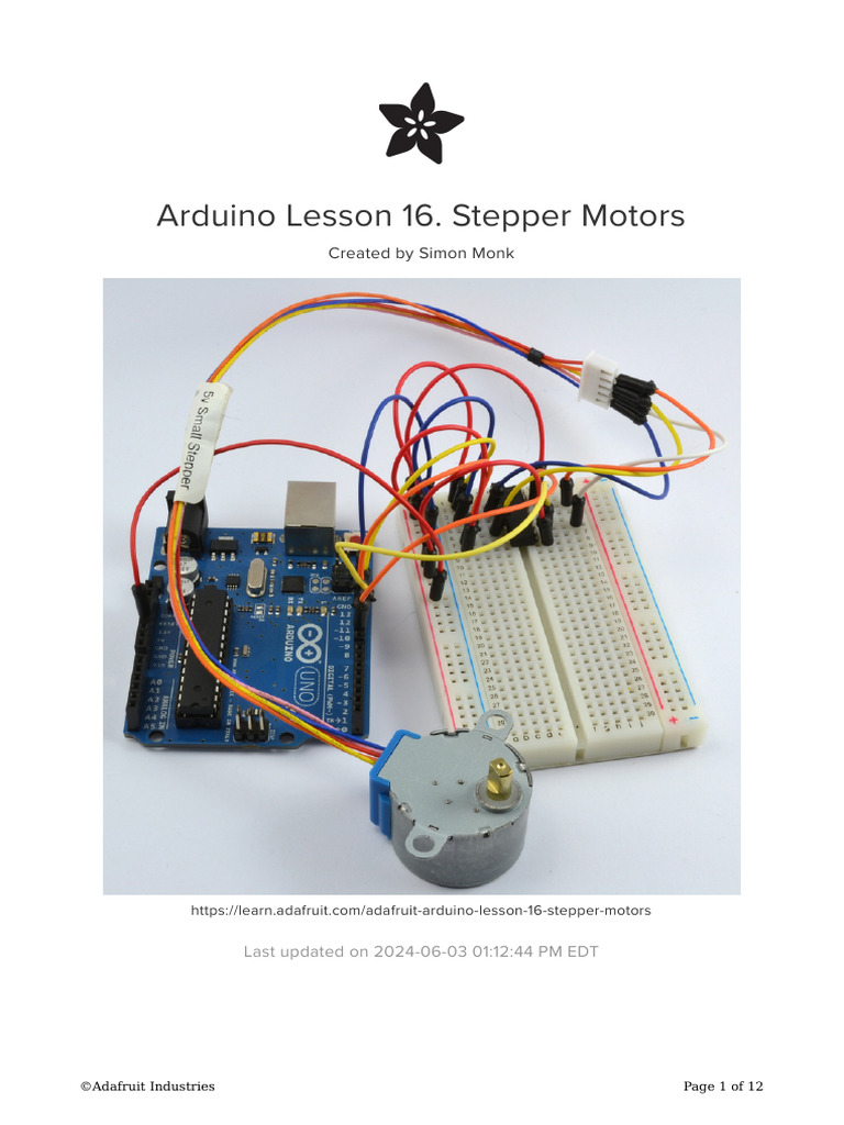 Adafruit Arduino Lesson 16 Stepper Motors | PDF | Arduino | Electrical ...