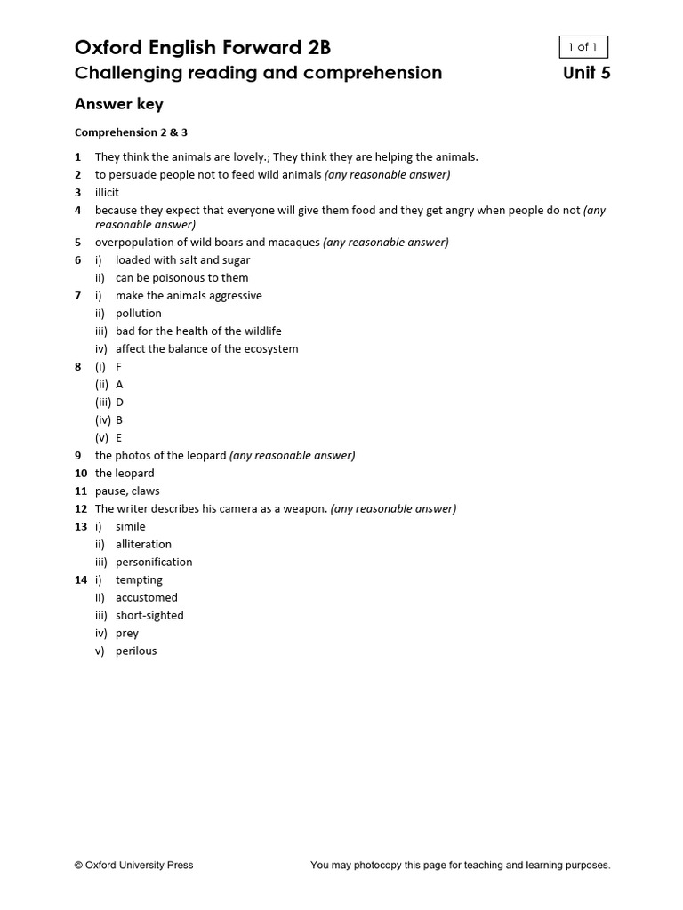Oef2bu5 p8 Cha Reading 2 3 Ans | PDF
