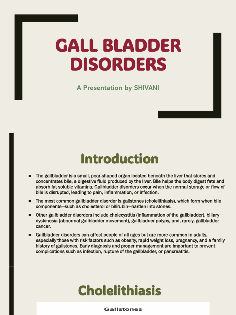 Gallbladder Disorders | PDF | Gallbladder | Digestive System