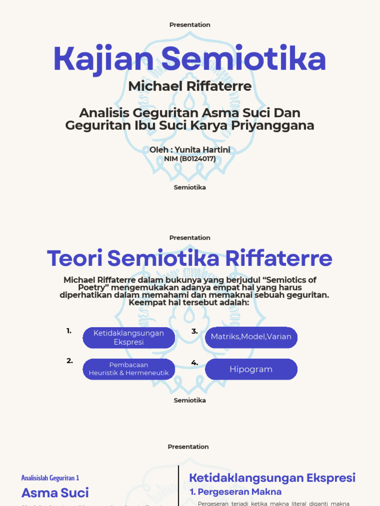 Kajian semiotika_Michael Riffaterre_Analisis Geguritan Asma Suci dan ...