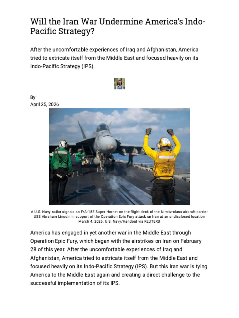 Will the Iran War Undermine America’s Indo-Pacific Strategy_ - M | PDF ...