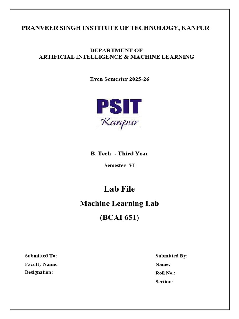 Saumya - Machine Learning Lab File | PDF | Machine Learning | Engineering