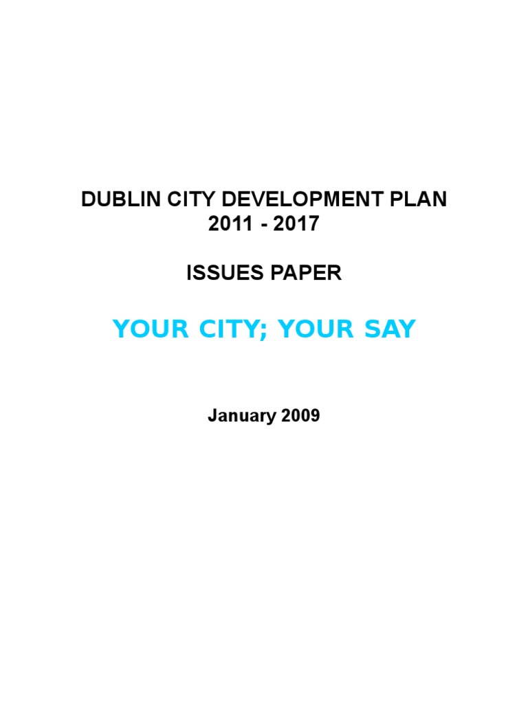 Dublin City Development Plan Issues Paper | PDF | City | Sustainability