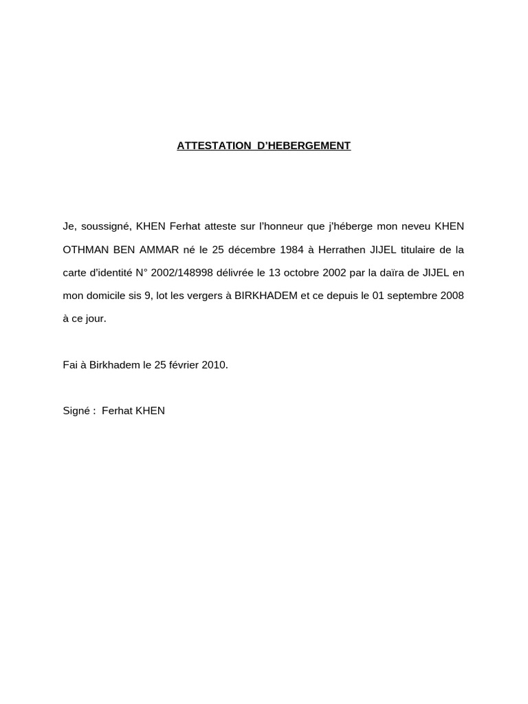 Attestation D | PDF