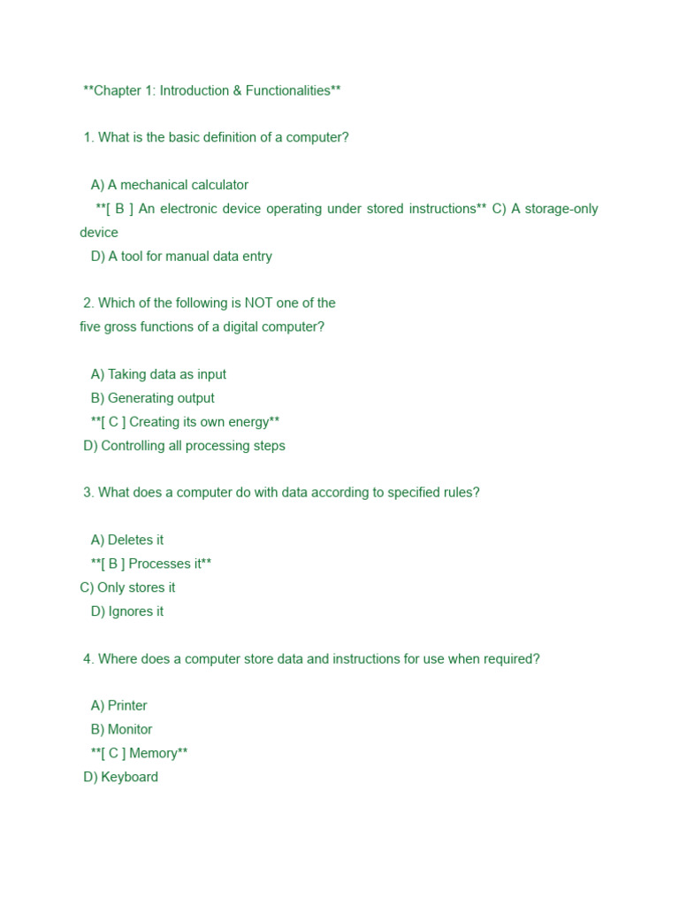 MCQs of Computer (1) | PDF | Computer Data Storage | Byte