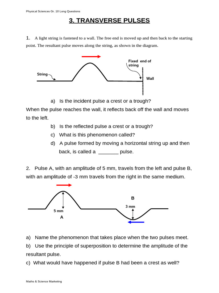 3 Transverse Pulses | PDF | Applied And Interdisciplinary Physics | Physics