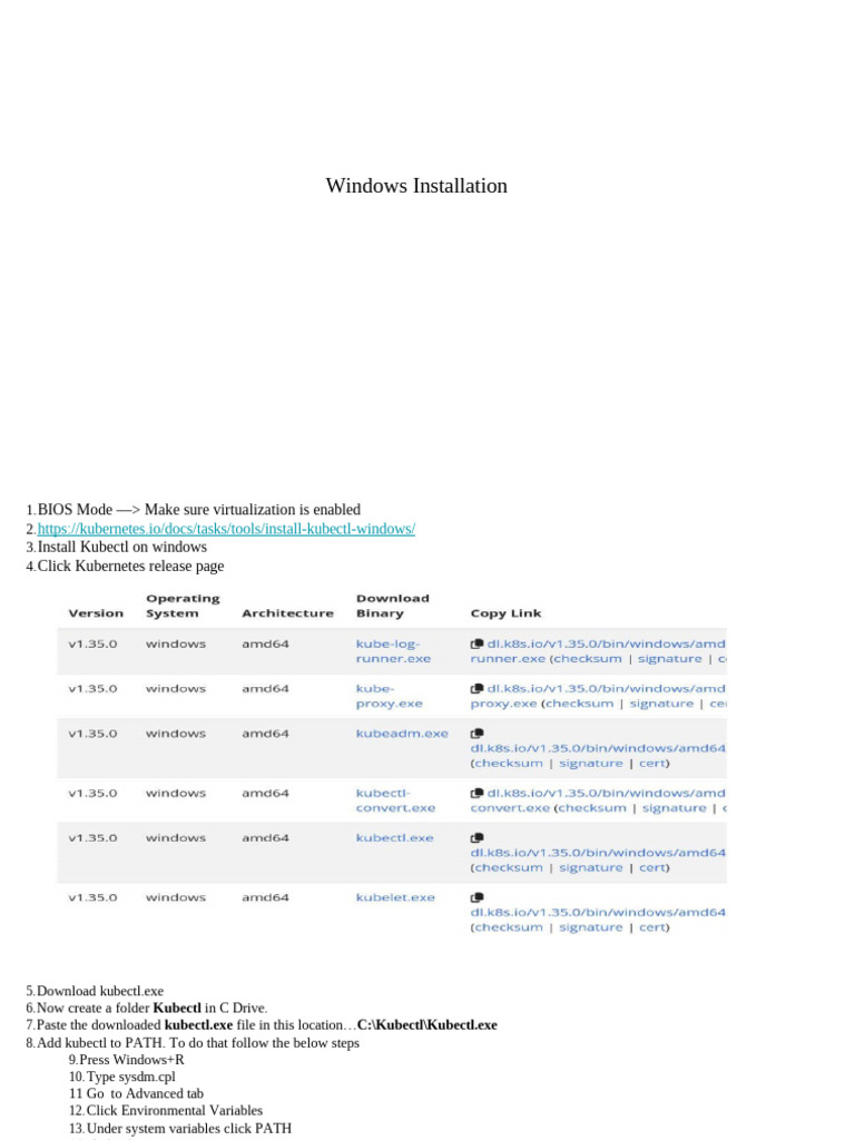 1019943524 Windows Installation Kubernetes | PDF