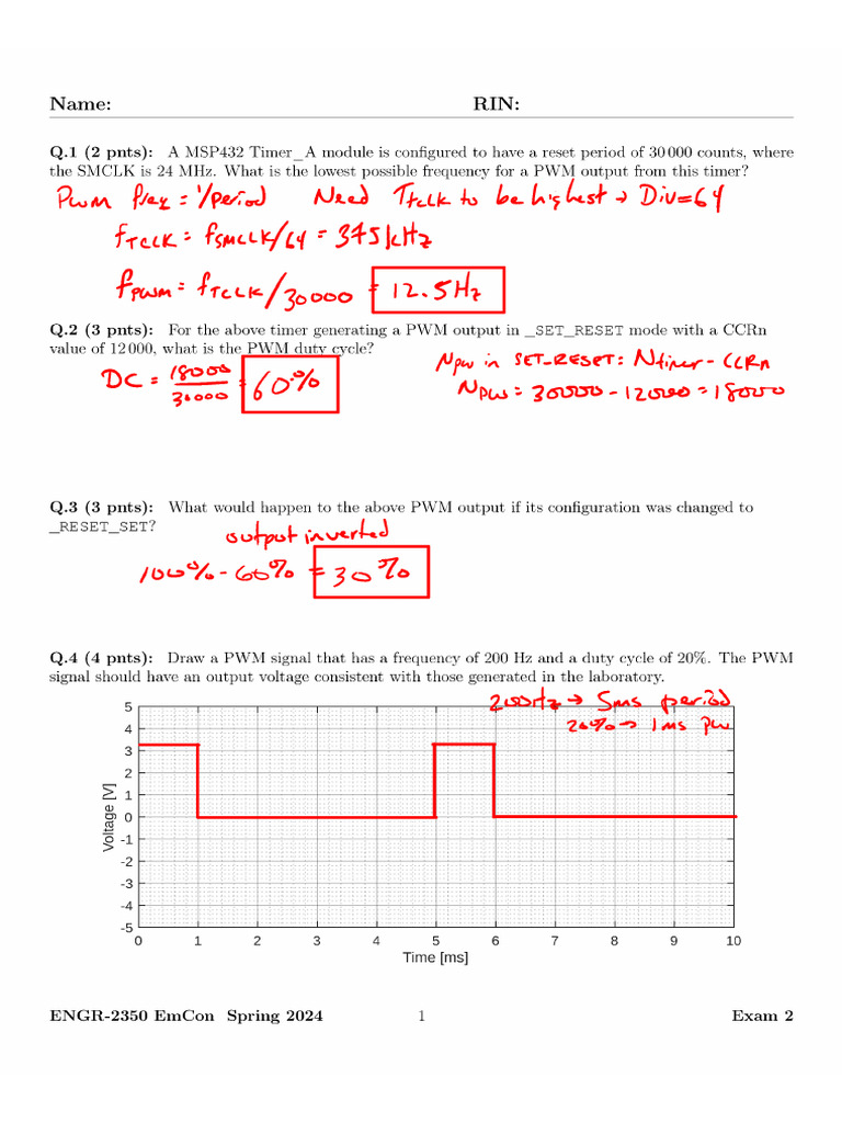 EmCon_Exam2_S24_sol | PDF | Gear | Computing