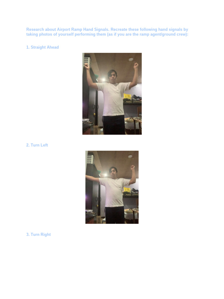 Airport Ramp Hand Signals | PDF