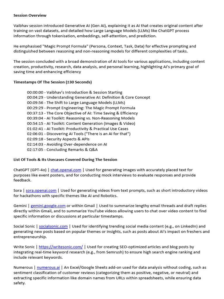 1.3 Session Overview & Resources | PDF | Artificial Intelligence ...