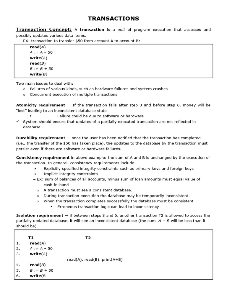 Transactions Notes | PDF
