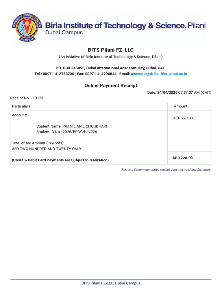 Application Fee Receipt - Upload File | PDF