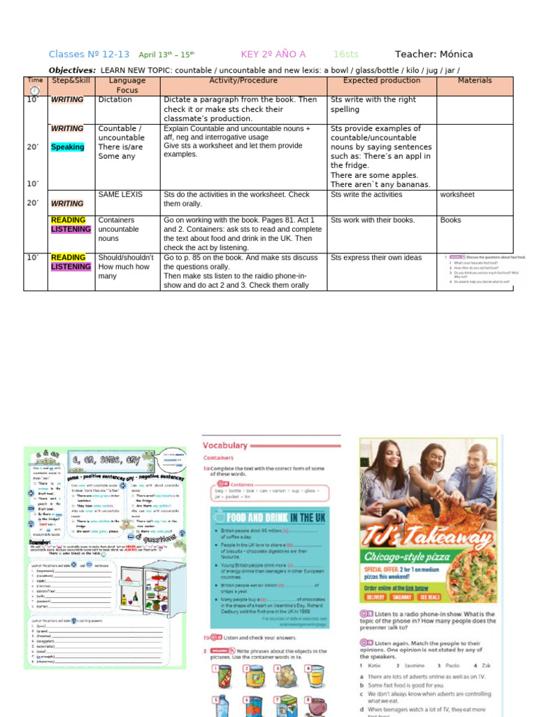 KEY 2 AÑO A - WEEK 7- CLASSES 12-13-MARCH 13-15 | PDF | Linguistics
