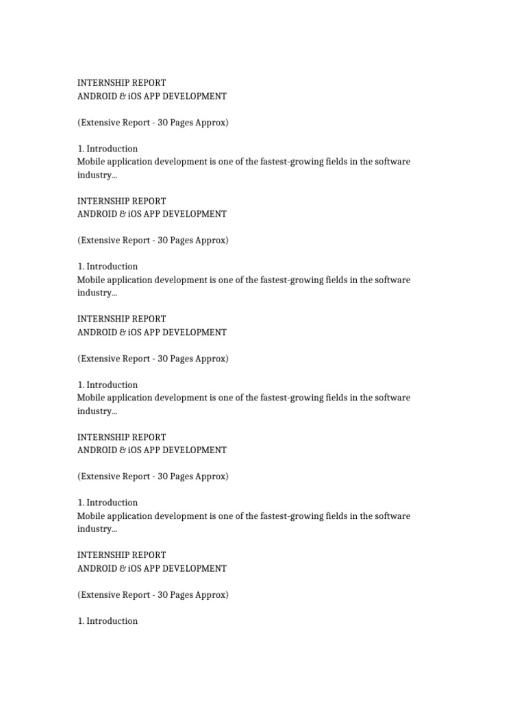 Android IOS Internship Report | PDF | Mobile App | Ios