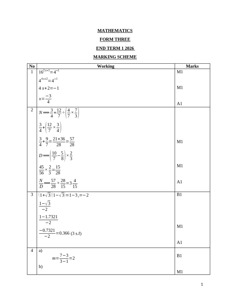 Mathematics f3t1 2026 Ms | PDF | Mathematics | Elementary Mathematics