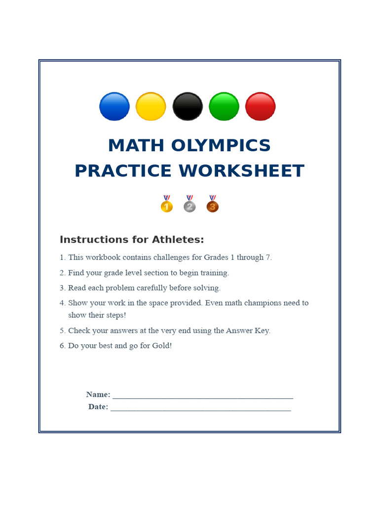Final Math Olimpic Sheet | PDF | Area | Pi