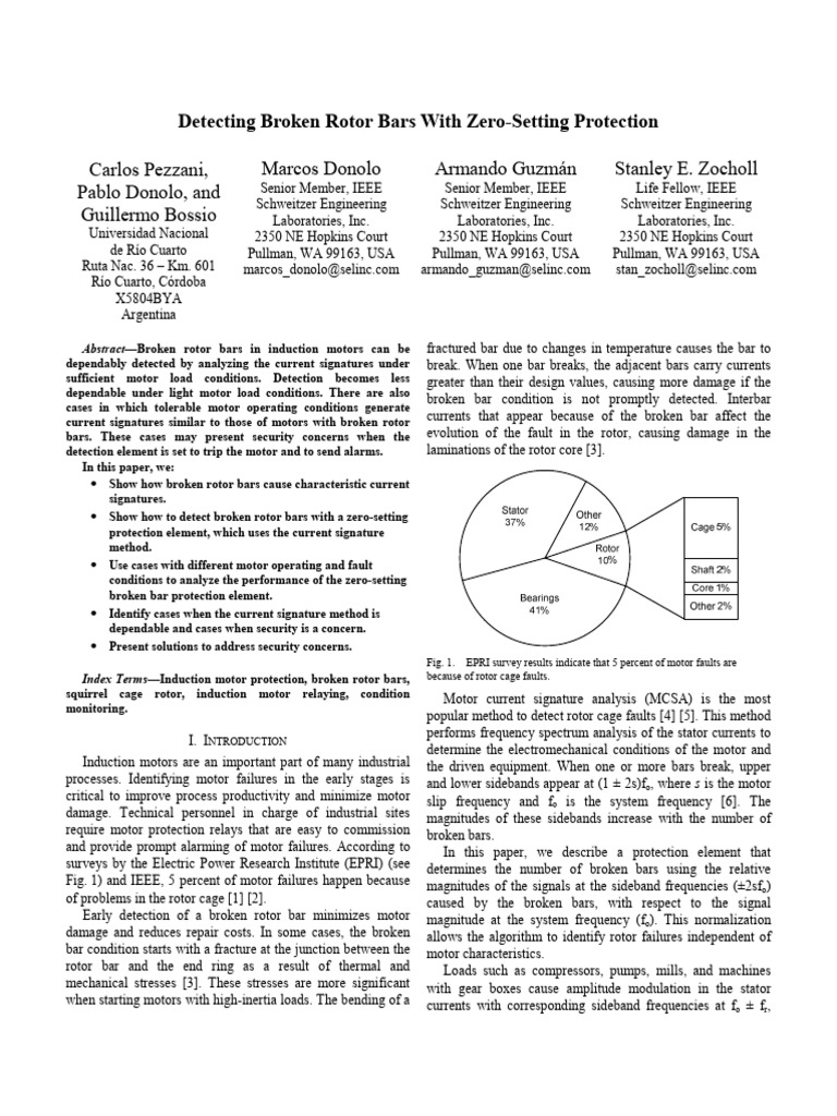 Detecting Broken Rotor Bars With Zero-Setting Protection IEEE2015 | PDF
