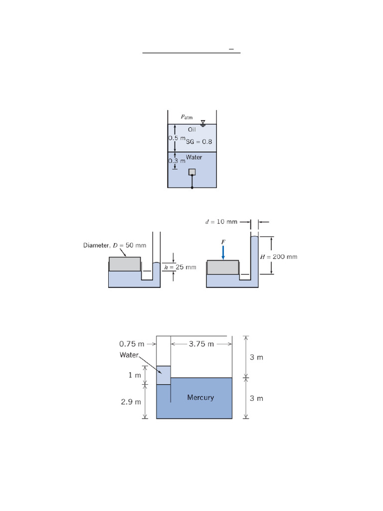 Practice Problems Set-1 | PDF | Pressure Measurement | Pressure
