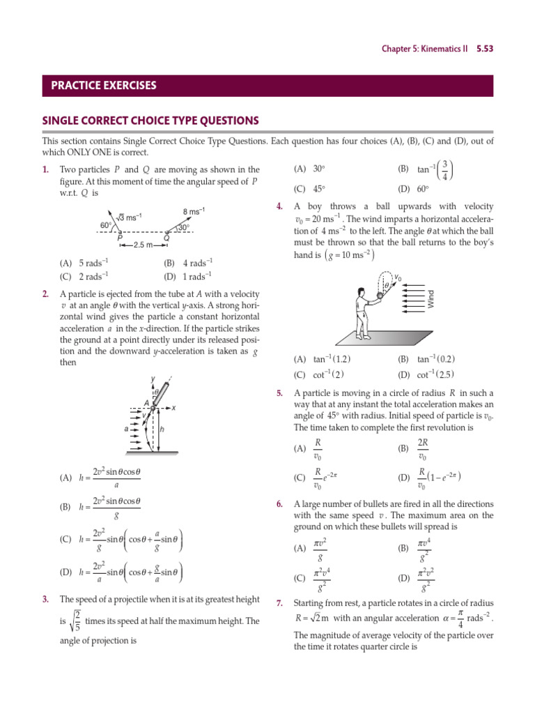 JEE Advanced Physics Mechanics I | PDF | Acceleration | Velocity