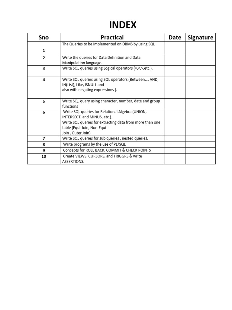 Dbms Lab Manual Updated | PDF | Computer Programming | Data