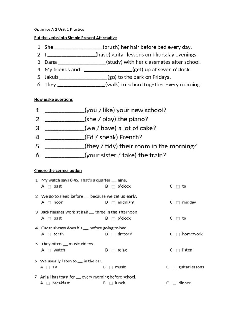 Optimise a 1 Unit 1 Practice | PDF