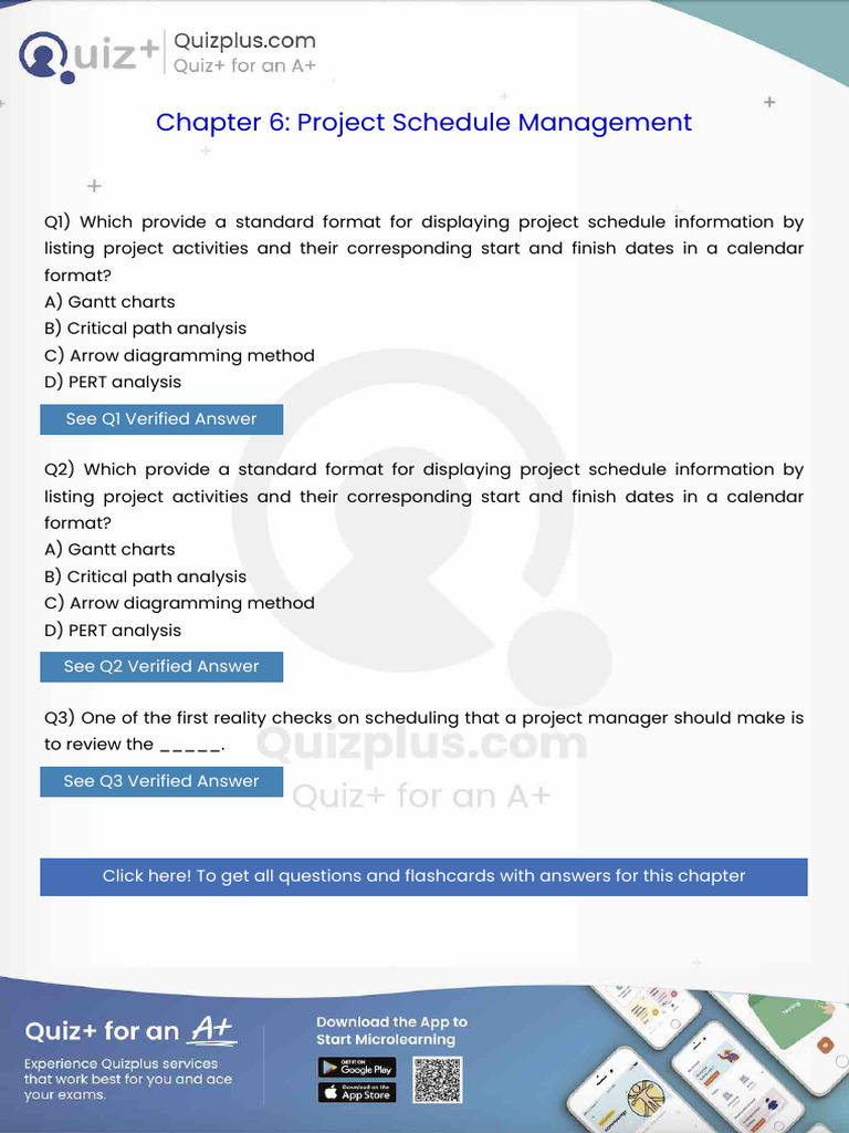 Which Provide a Standard Format for Displaying Project Schedule ...