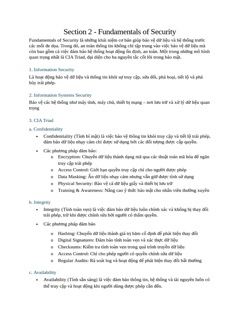 Section 2 - Fundamentals of Security | PDF