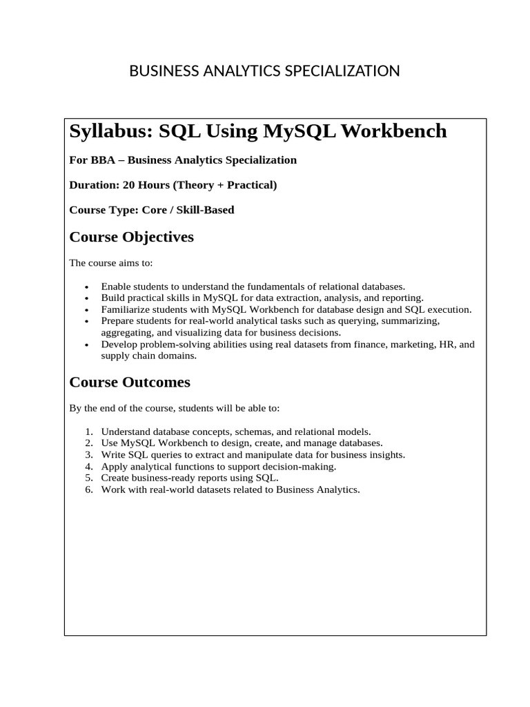 BUSINESS ANALYTICS SPECIALIZATION (2) | PDF | Databases | Relational ...