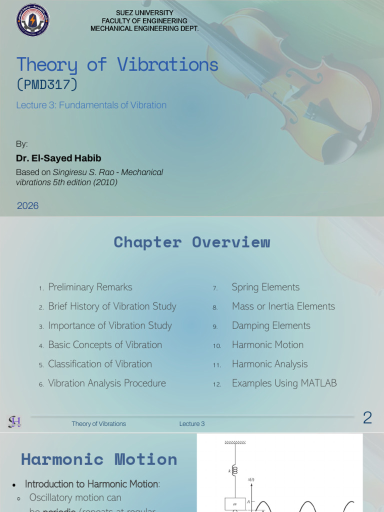 Lecture 3-Introduction to Mechanical Vibrations | PDF | Oscillation ...