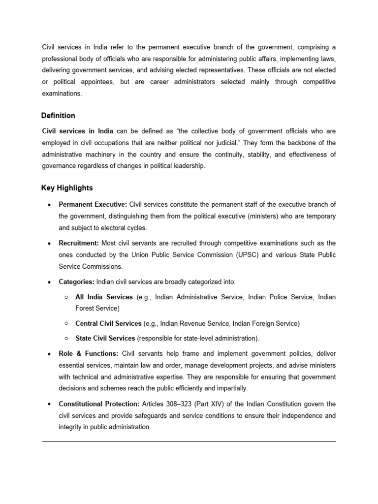 Civil Services | PDF | Government